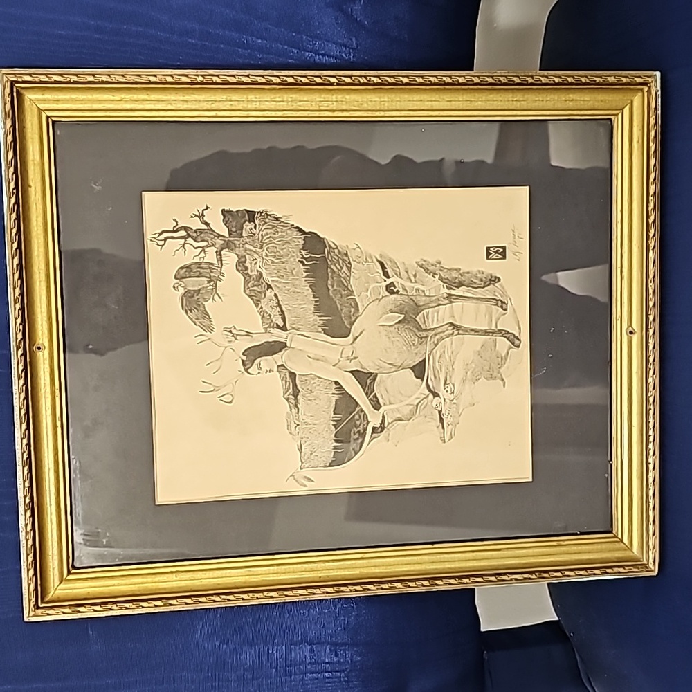 Signed etching